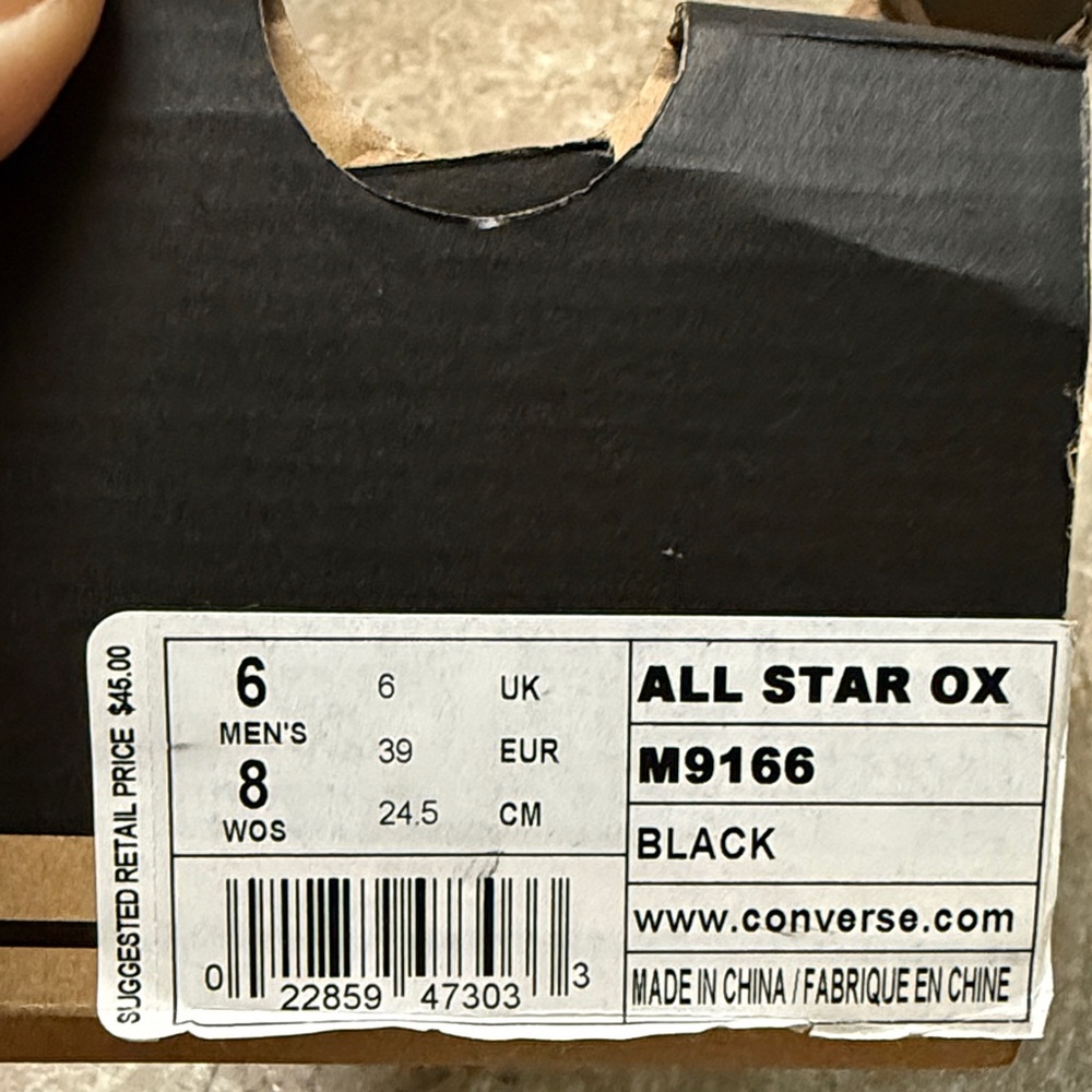 Converse All Star Black & White Canvas Low-Top Sneakers Women’s 8 Mens 6 - Picture 14 of 14